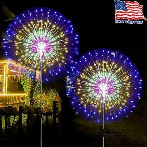 150 LED Solar Firework Lights Waterproof Outdoor Path Lawn Garden Decor Lamp