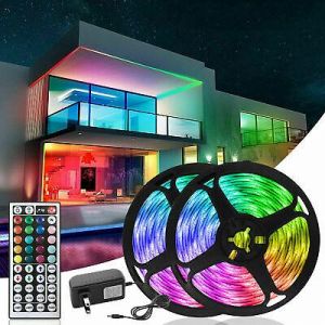 32.8 ft 65.6 ft LED Strip Lights 5050 Music Sync Bluetooth Remote Room Light Kit