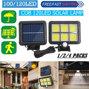 120 LED Solar Power PIR Motion Sensor Waterproof Wall Light Outdoor Garden Lamp.